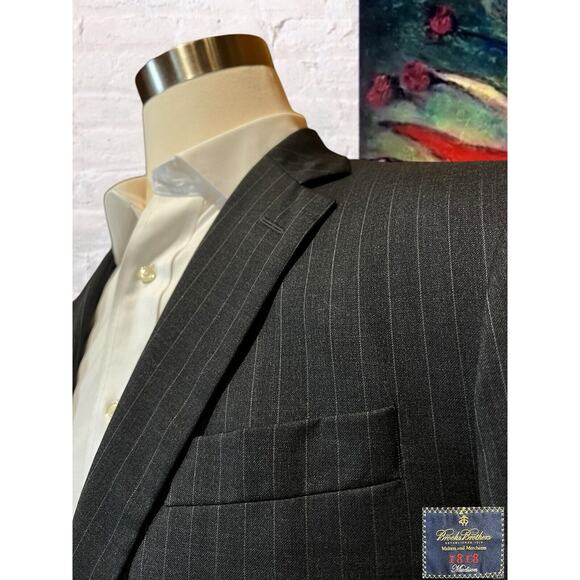 Brooks Brothers 1818 Madison 44R Dark Gray Pinstripe Blazer Sport Suit Jacket - Picture 5 of 16